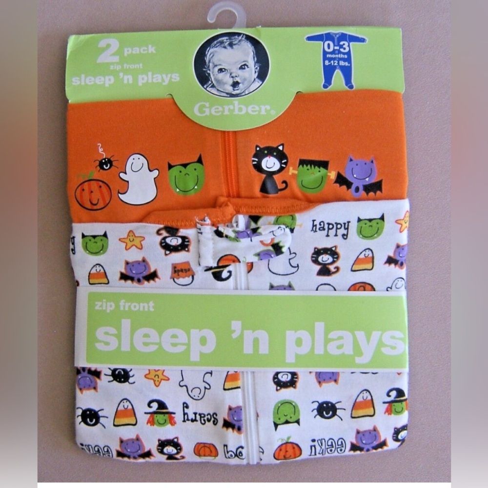Gerber Halloween Rompers 6 to 6
Months Sleep N Play 2 Pack Set
Bodysuit Costume